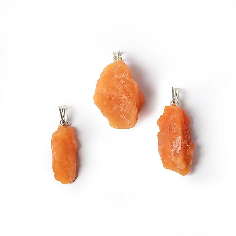 Pendentif en Calcite Orange brute
