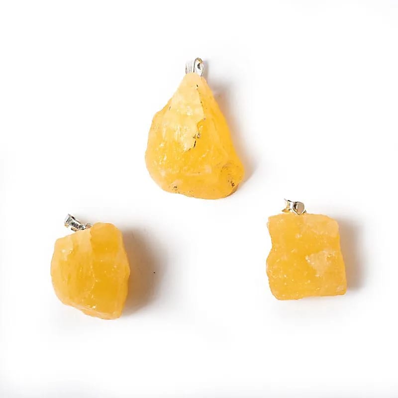 Pendentif en Calcite Jaune brute