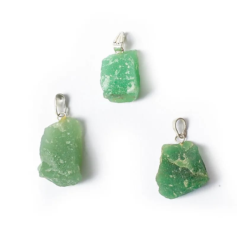 Pendentif en Quartz Vert brut