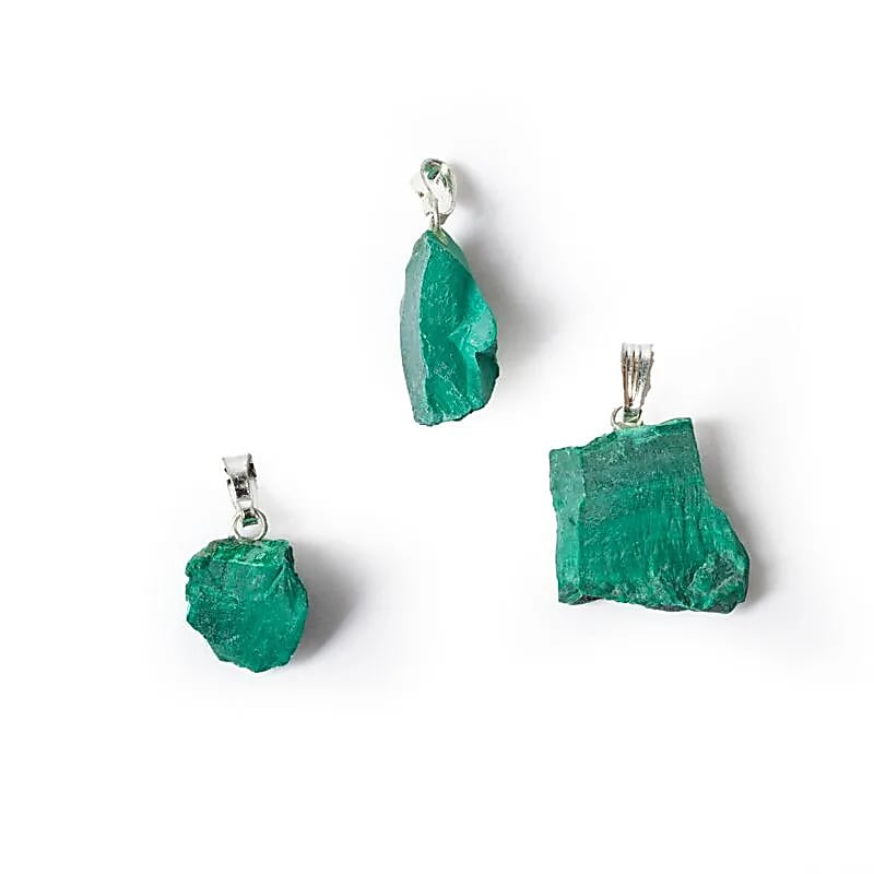 Pendentif en Malachite Brute Naturelle