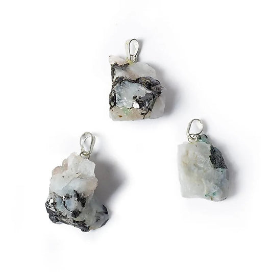 Pendentif en Pierre de Lune Blanche brute