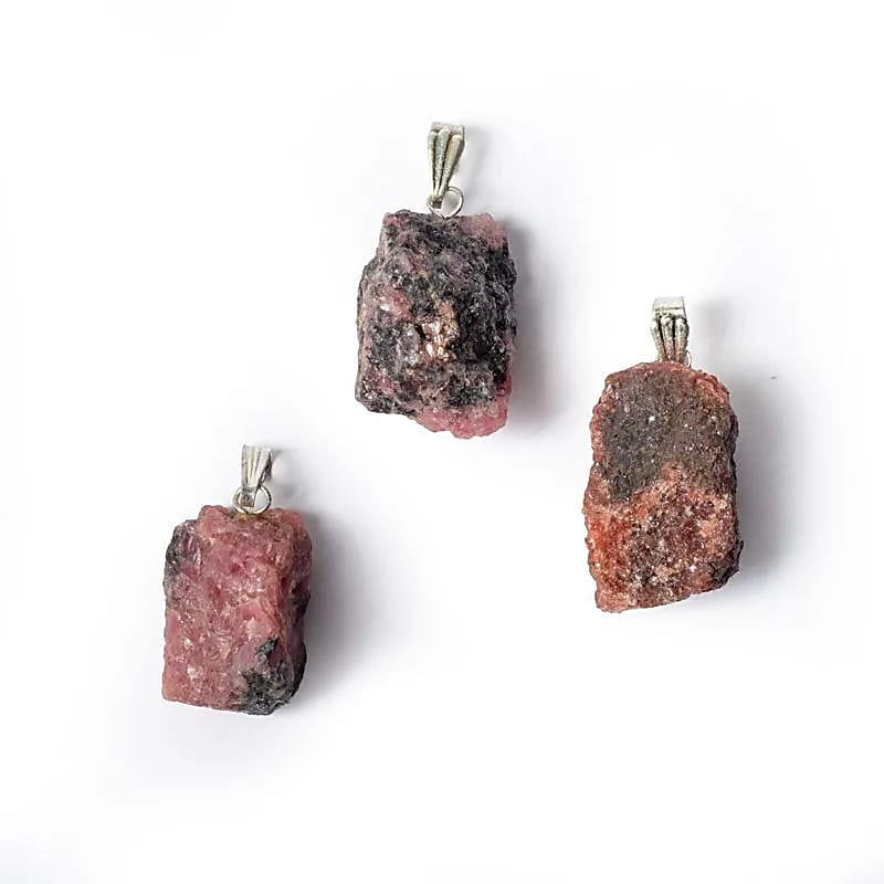 Pendentif en Rhodonite brute
