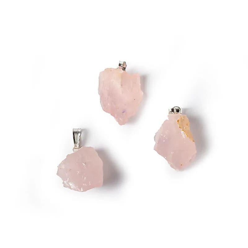 Pendentif en Quartz Rose brut