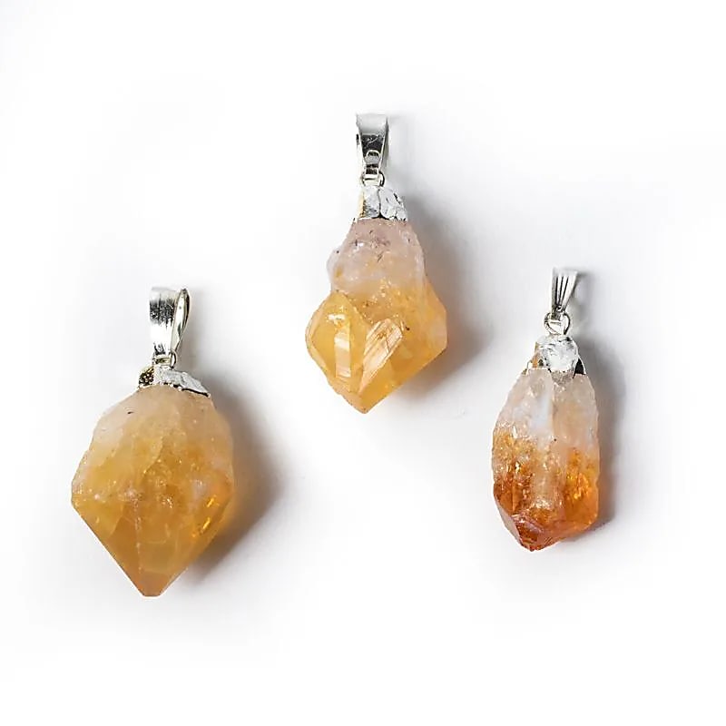 Pendentif en Citrine Quartz Fumé brut | 3 cm