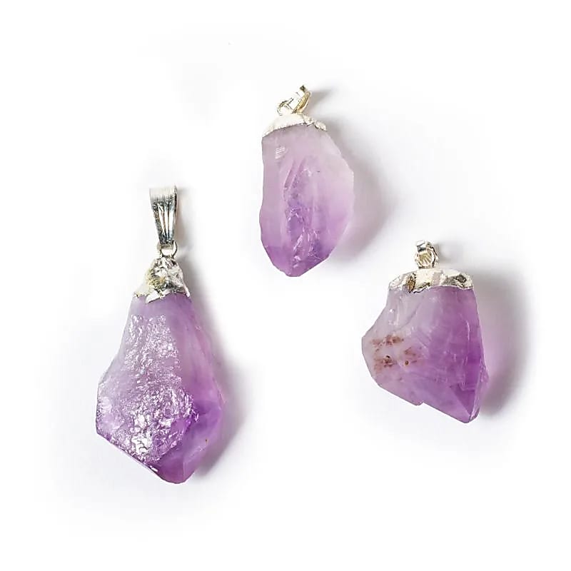 Pendentif en Améthyste brute naturelle