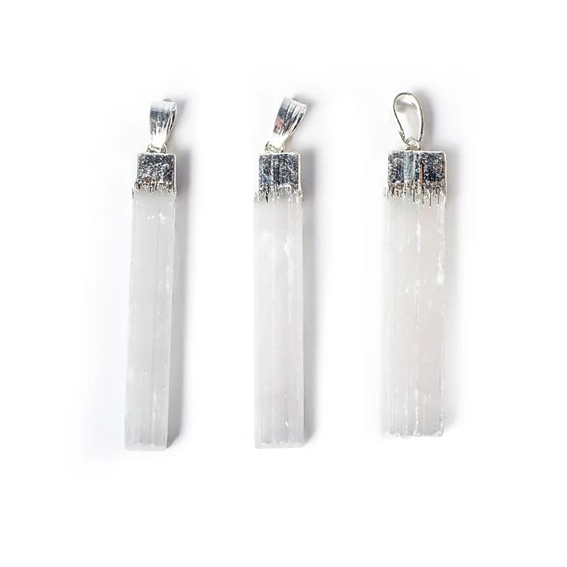 Pendentif en Sélénite Blanche brute