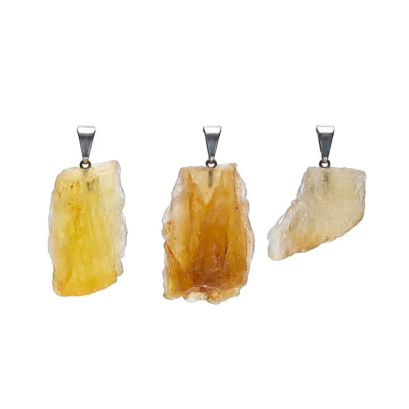 Pendentif en Fluorite Jaune Naturelle brute