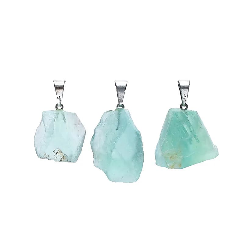 Pendentif en fluorite verte brute