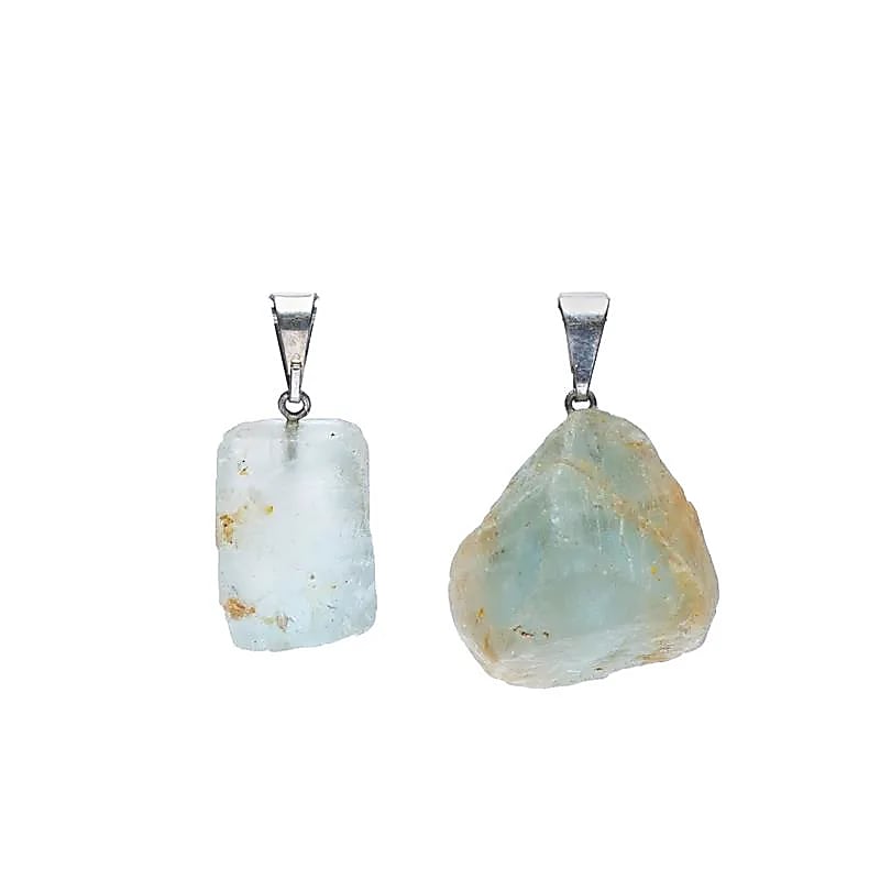 Pendentif en Topaze Bleue Naturelle brute