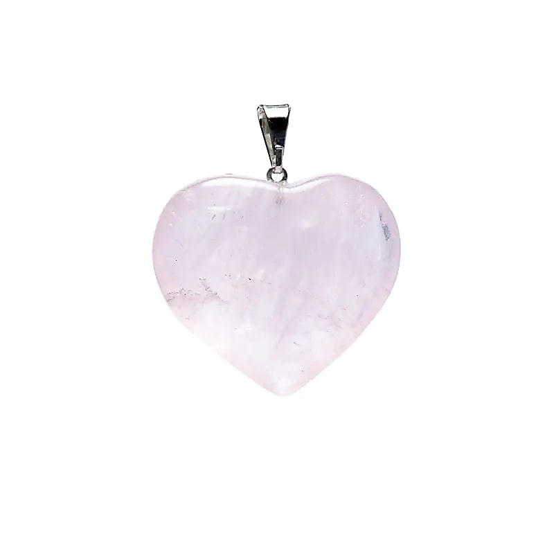Pendentif Coeur en Quartz Rose