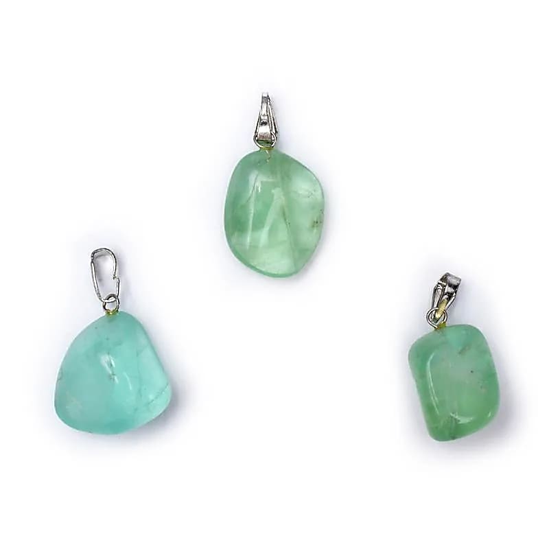 Pendentif en Fluorite Verte avec crochet Argenté