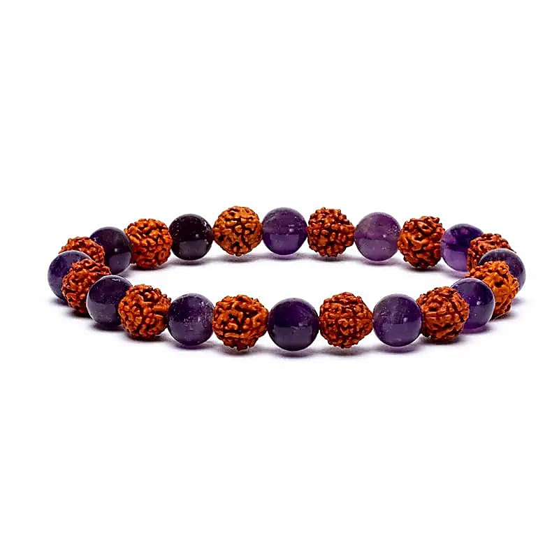 Bracelet Rudraksha - Améthyste