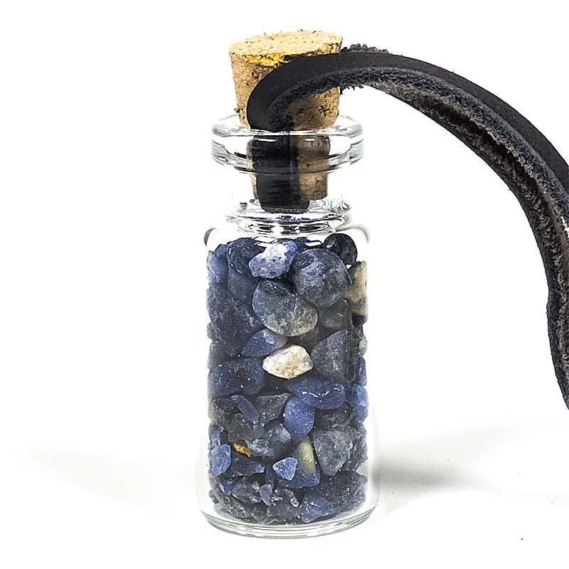 Bouteille en verre de pierres Sodalite