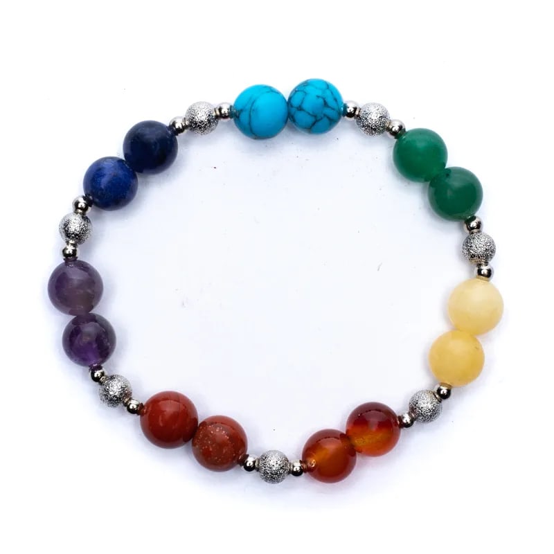 Bracelet 7 chakras | Pierres 7 mm - élastique de +- 6 cm