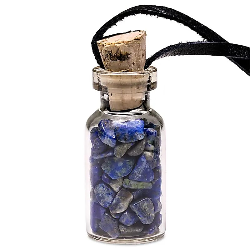Bouteille en verre de pierres Lapis Lazuli