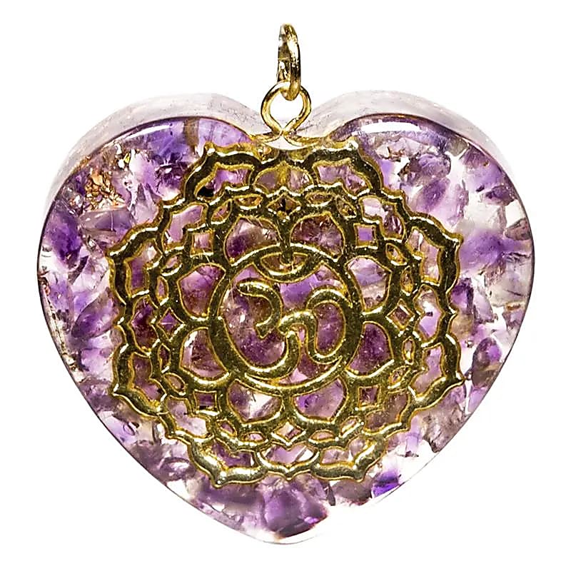 Pendentif Orgonite et Sélénite - Coeur