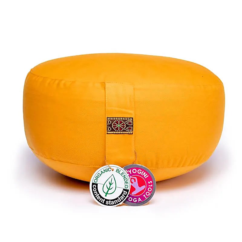 Coussin de méditation coton BIO | 33 x 17 cm - Jaune - Astroia