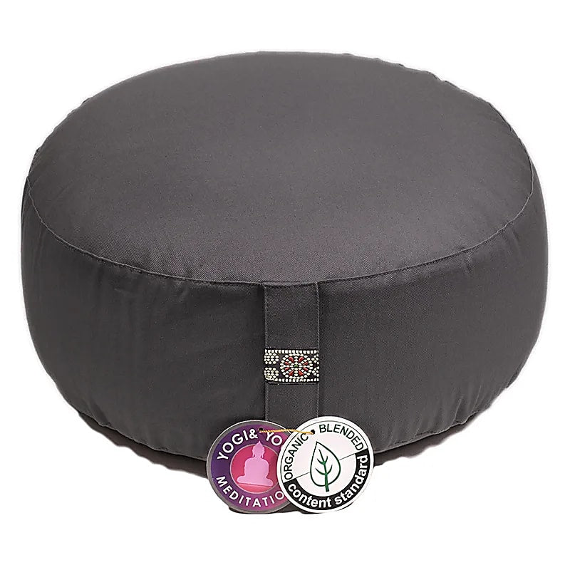 Coussin de méditation coton BIO | 33 x 17 cm - Anthracite - Astroia