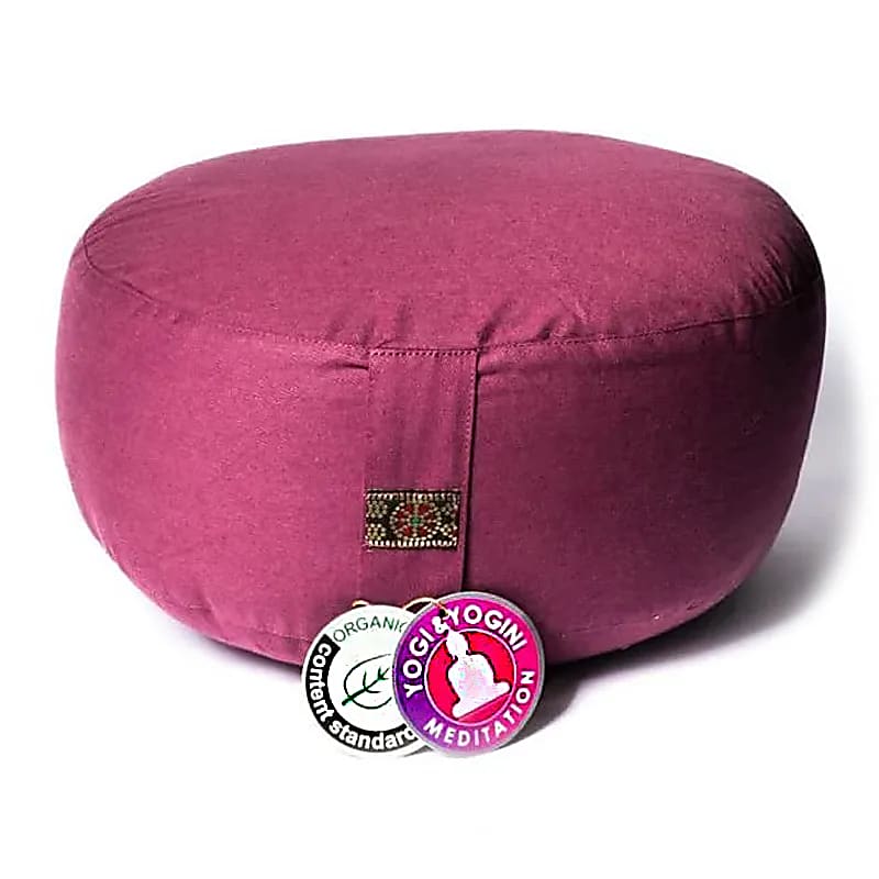 Coussin de méditation coton BIO | 33 x 17 cm - Aubergine clair - Astroia