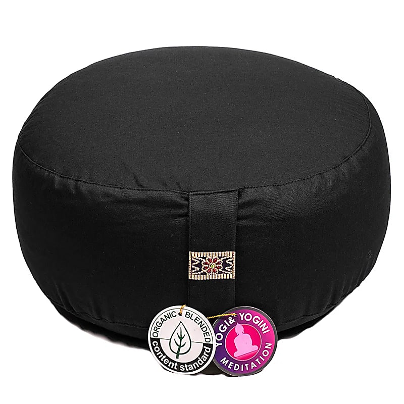 Coussin de méditation coton BIO | 33 x 17 cm - Noir - Astroia