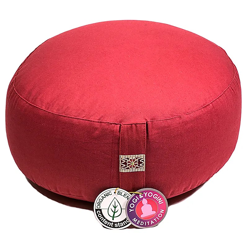 Coussin de méditation coton BIO | 33 x 17 cm - Rouge - Astroia