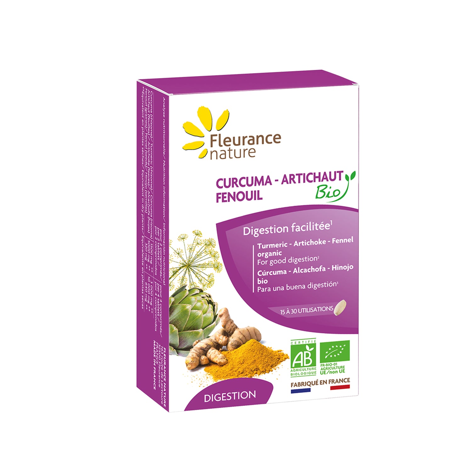Curcuma artichaud fenouil