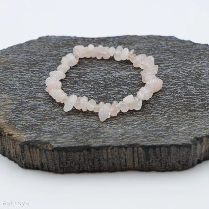 douceur du quartz rose pour ce Bracelet chips de Quartz Rose