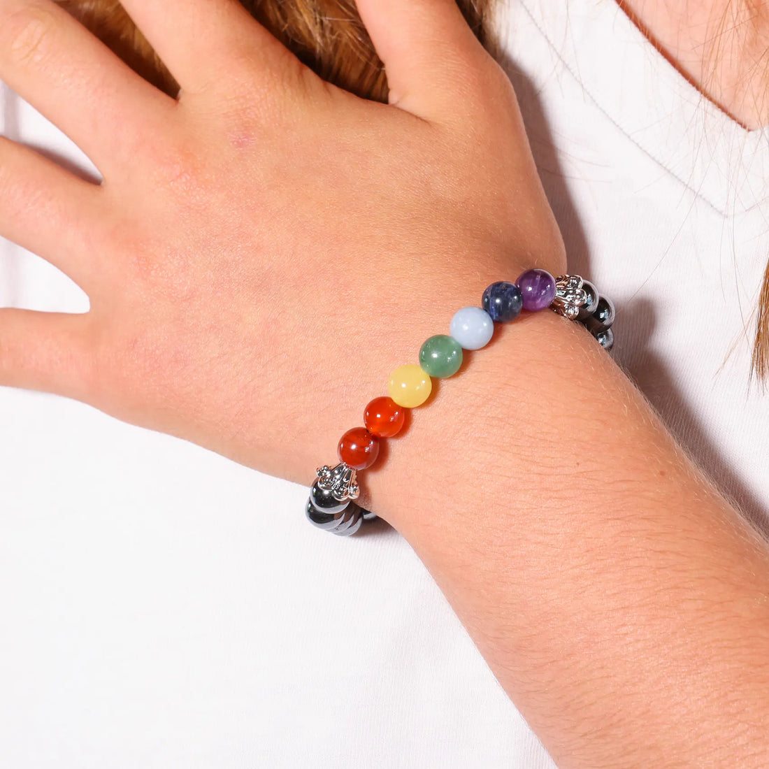 Détail du Bracelet 7 chakras | Hématite