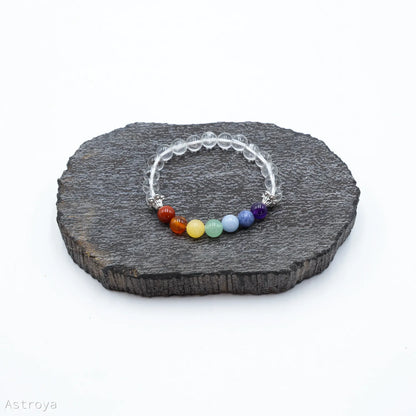 Bracelet 7 chakras | Cristal de roche - autre vue non portée