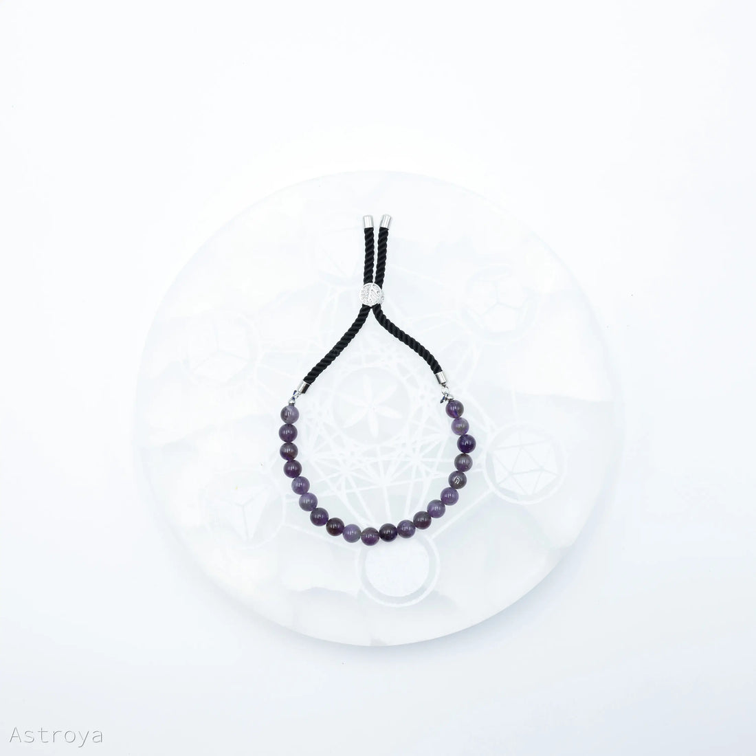 Bracelet en pierre naturelle plaqué argent 925 | Améthyste