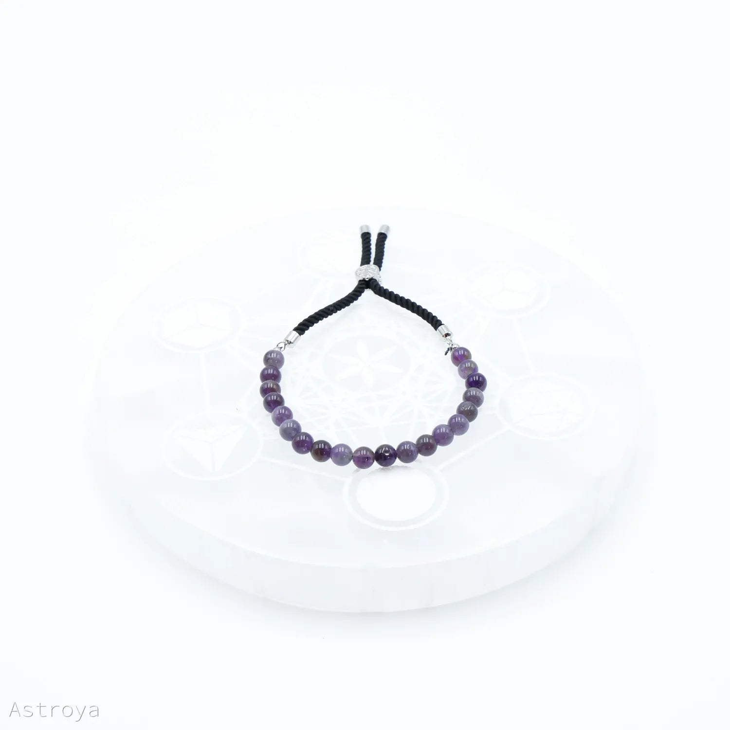 Bracelet en pierre naturelle plaqué argent | Améthyste
