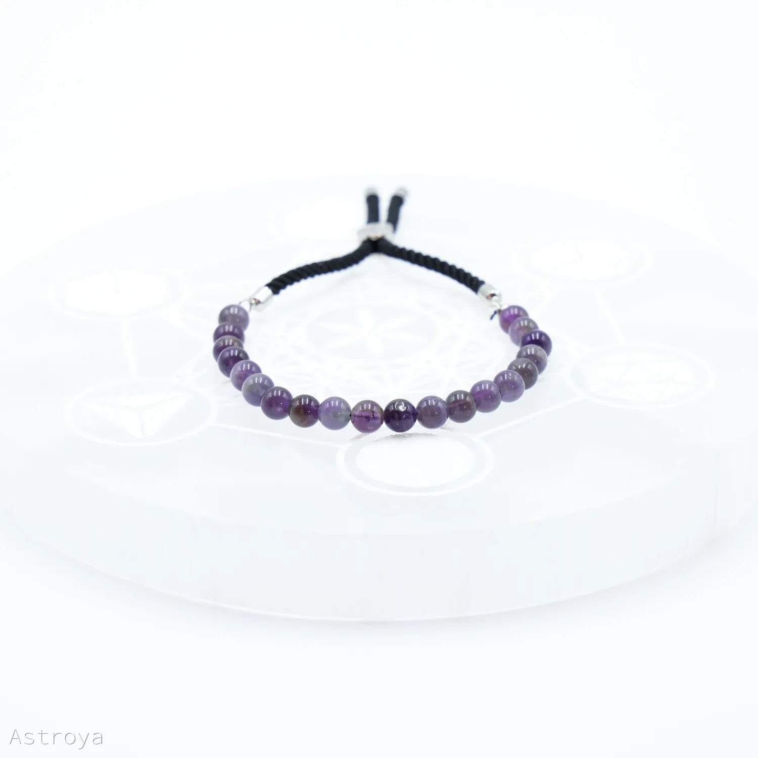 Bracelet en pierre naturelle plaqué argent | Améthyste