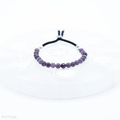 Bracelet en pierre naturelle plaqué argent | Améthyste