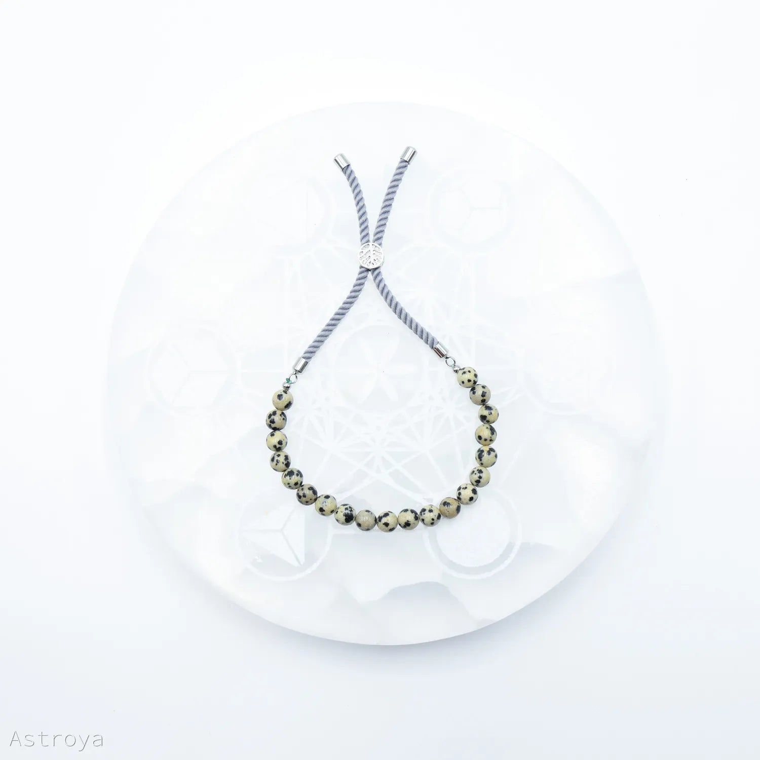 Bracelet en pierre naturelle plaqué argent | Howlite Blanche