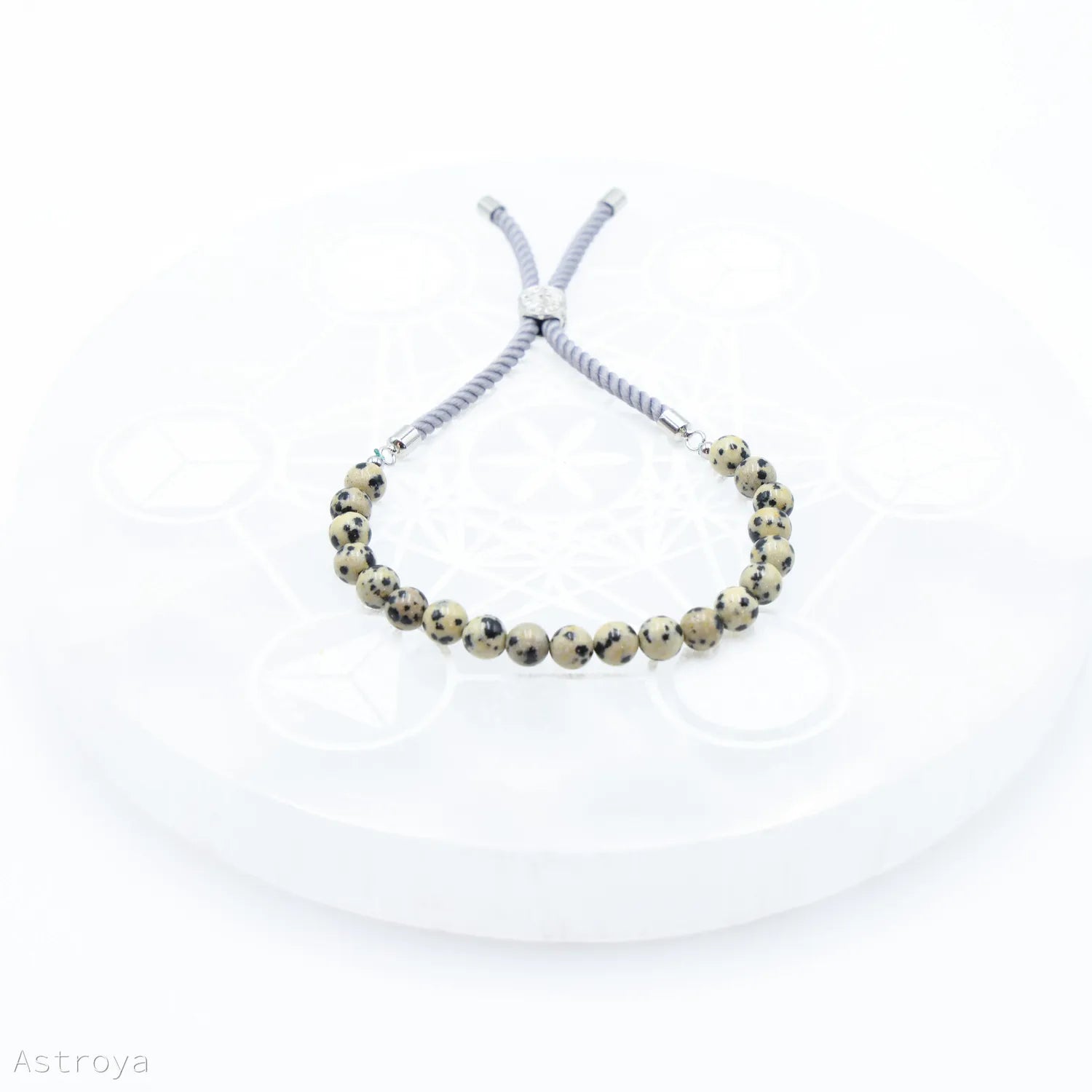 Bracelet en pierre naturelle plaqué argent | Howlite Blanche