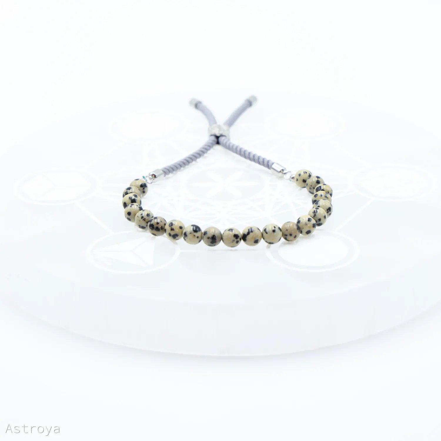 Bracelet en pierre naturelle plaqué argent | Howlite Blanche