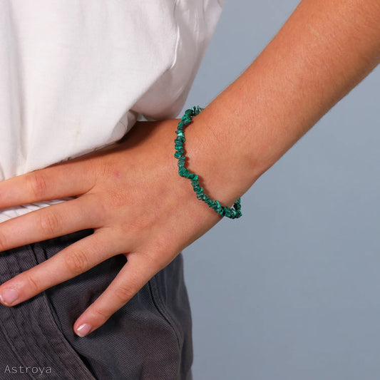Bracelet chips de Malachite : élégant et raffiné