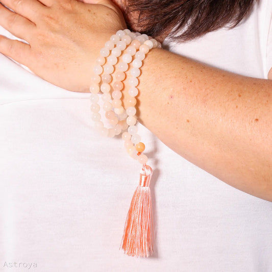 Mala Aventurine Rose | 108 perles- porté poignet