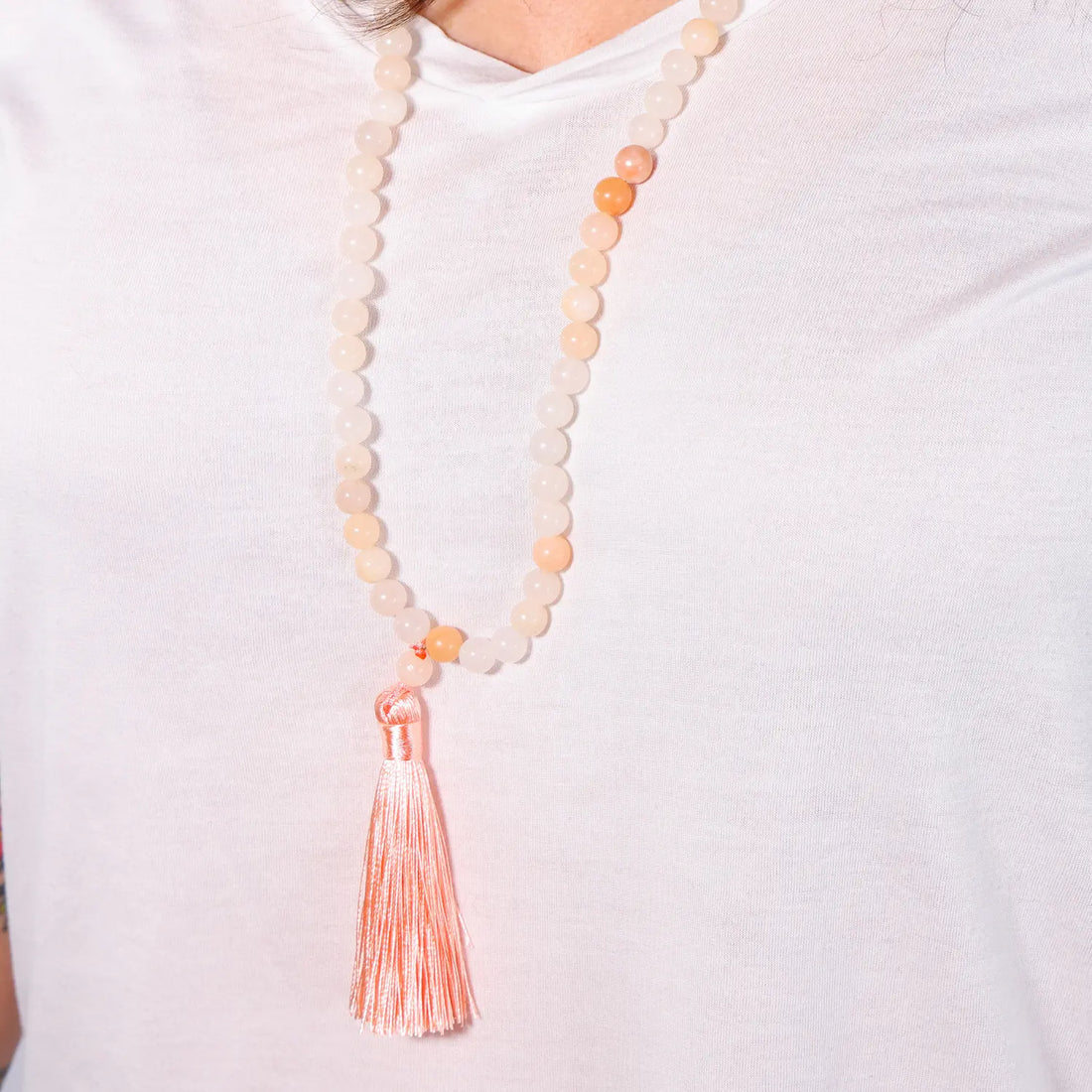 Mala Aventurine Rose | 108 perles en collier