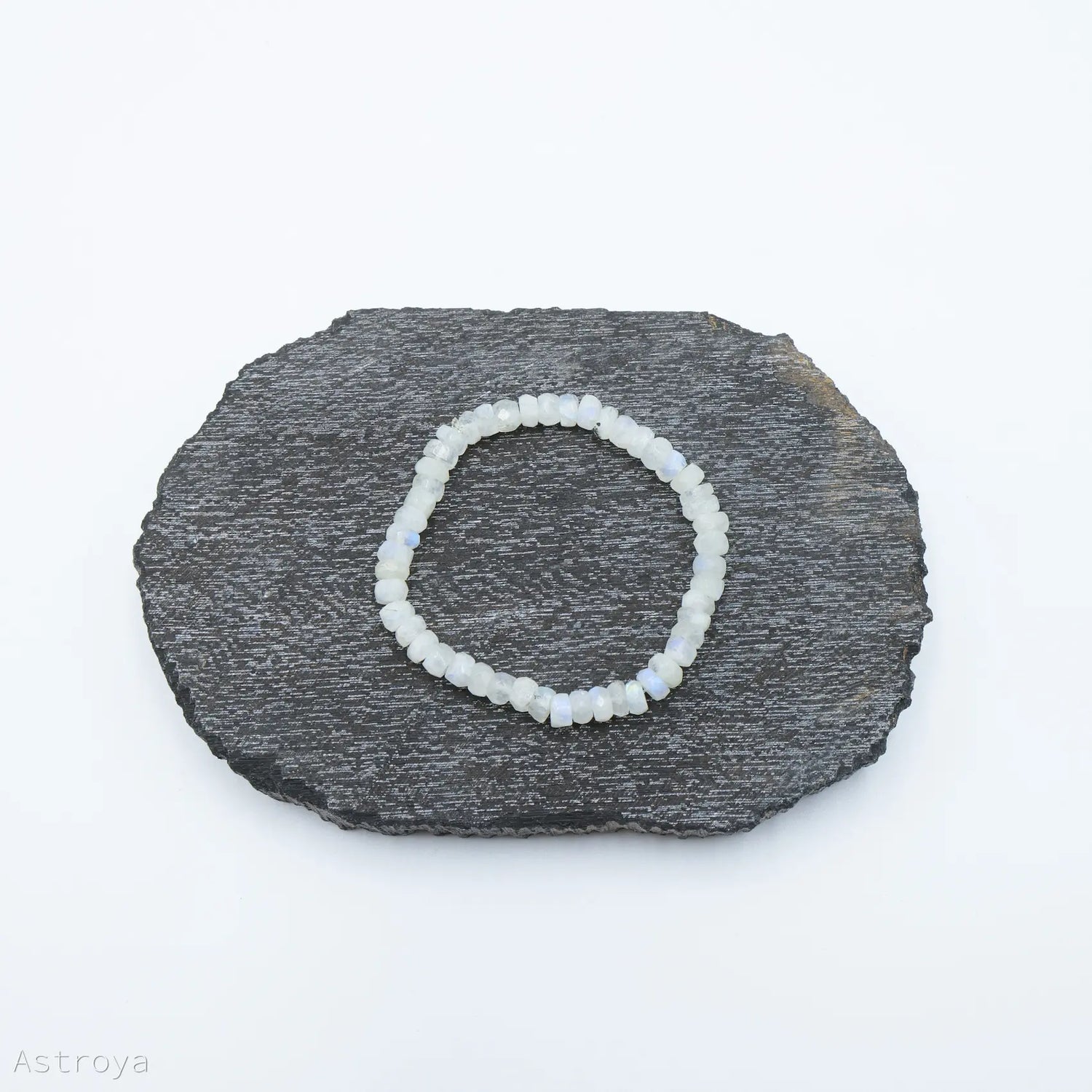 Bracelet Pierre de Lune arc-en-ciel à facettes 6mm