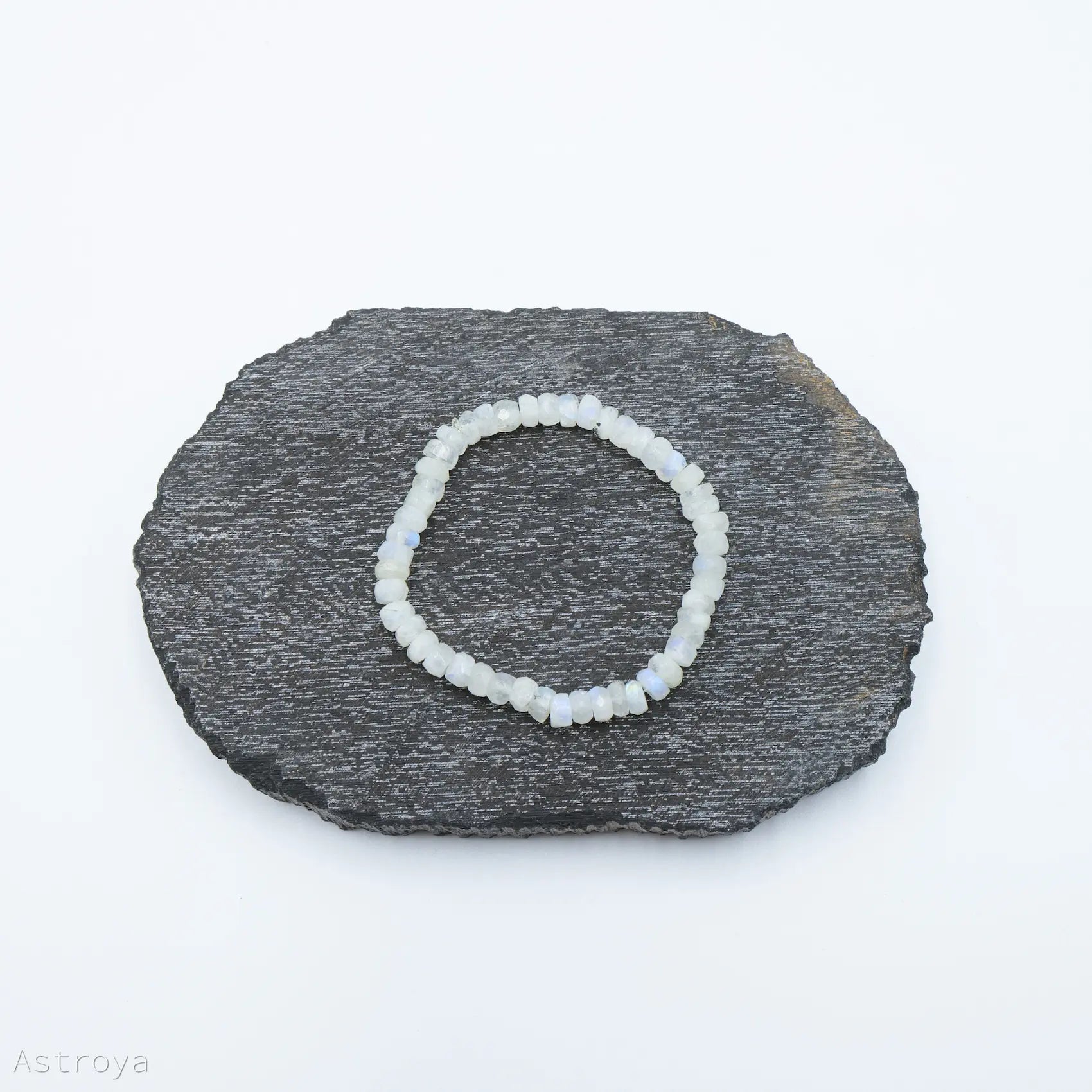 Bracelet Pierre de Lune arc-en-ciel à facettes 6mm