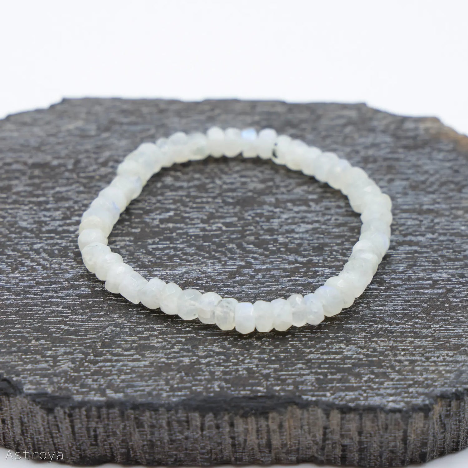 Bracelet Pierre de Lune arc-en-ciel à facettes 6mm