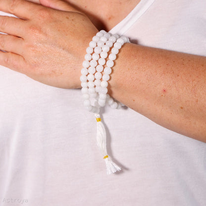 Mala Agate Blanche | 108 perles - vue détaillée