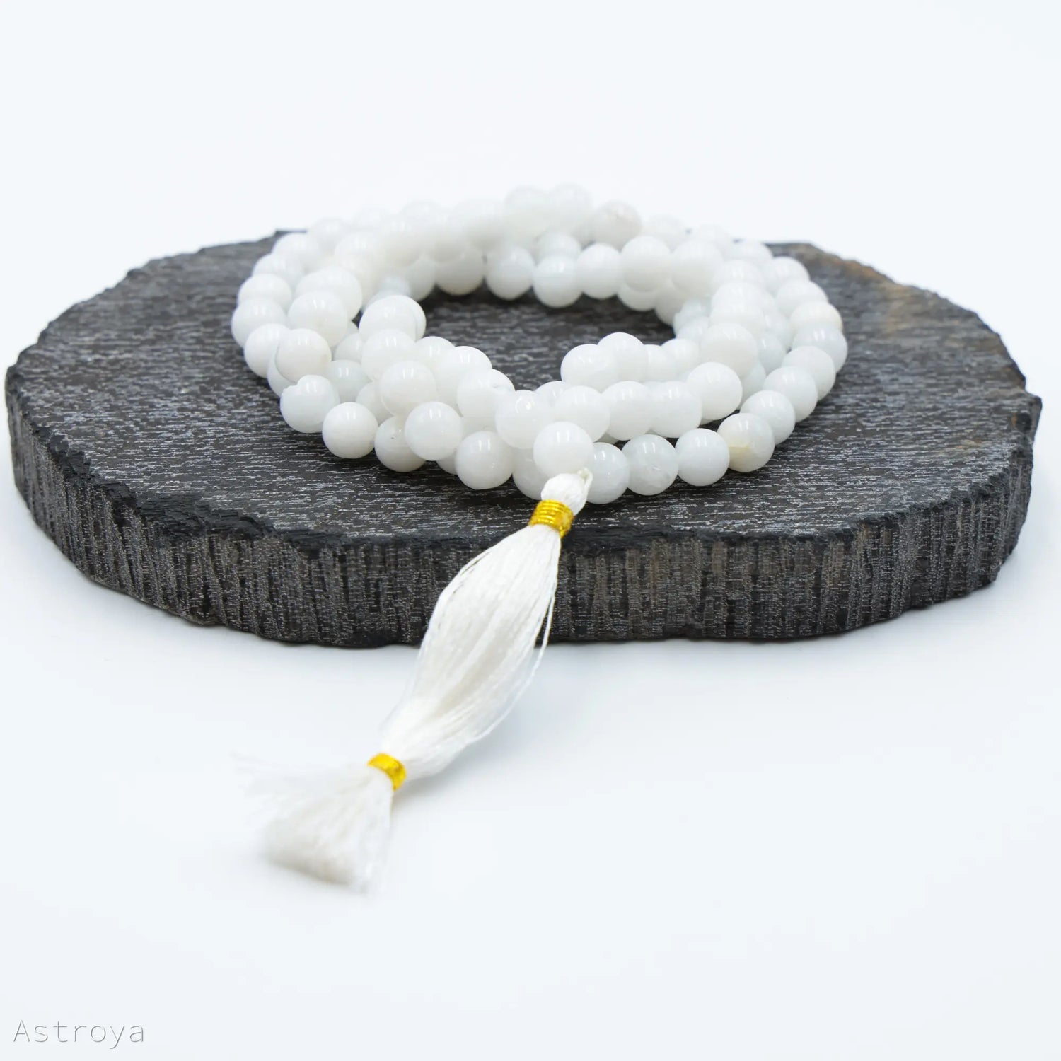 Mala Agate Blanche | 108 perles