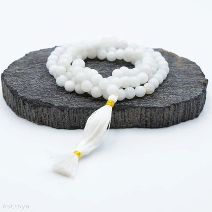 Mala Agate Blanche | 108 perles