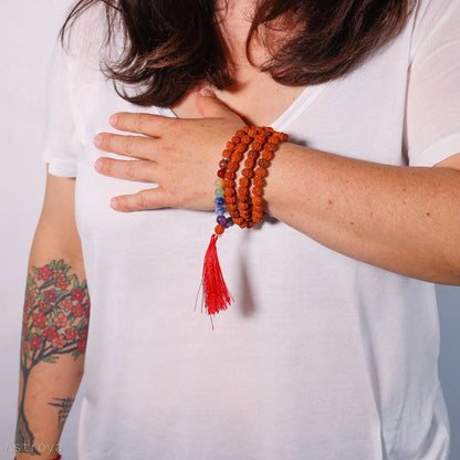 Mala Rudraksha 7 chakras : compagnon spirituel et bijou tendance