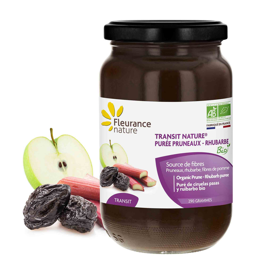 Transit nature® purée pruneaux-rhubarbe BIO