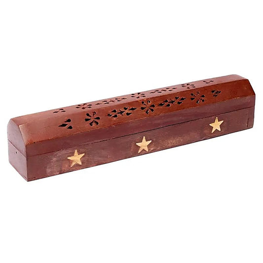 Boîte brûle encens en bois | 30 cm