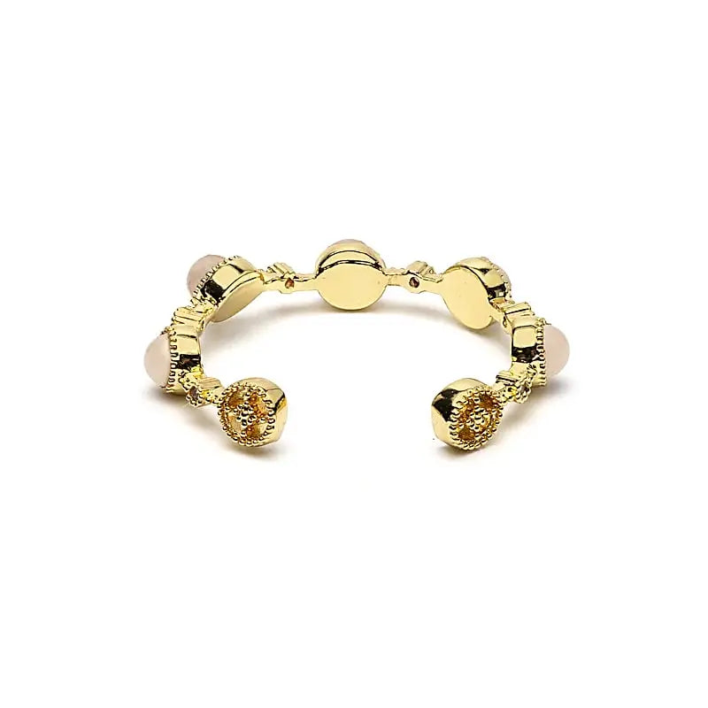 Bague ouverte en quartz rose 2 cm bijou ajustable en pierre naturelle