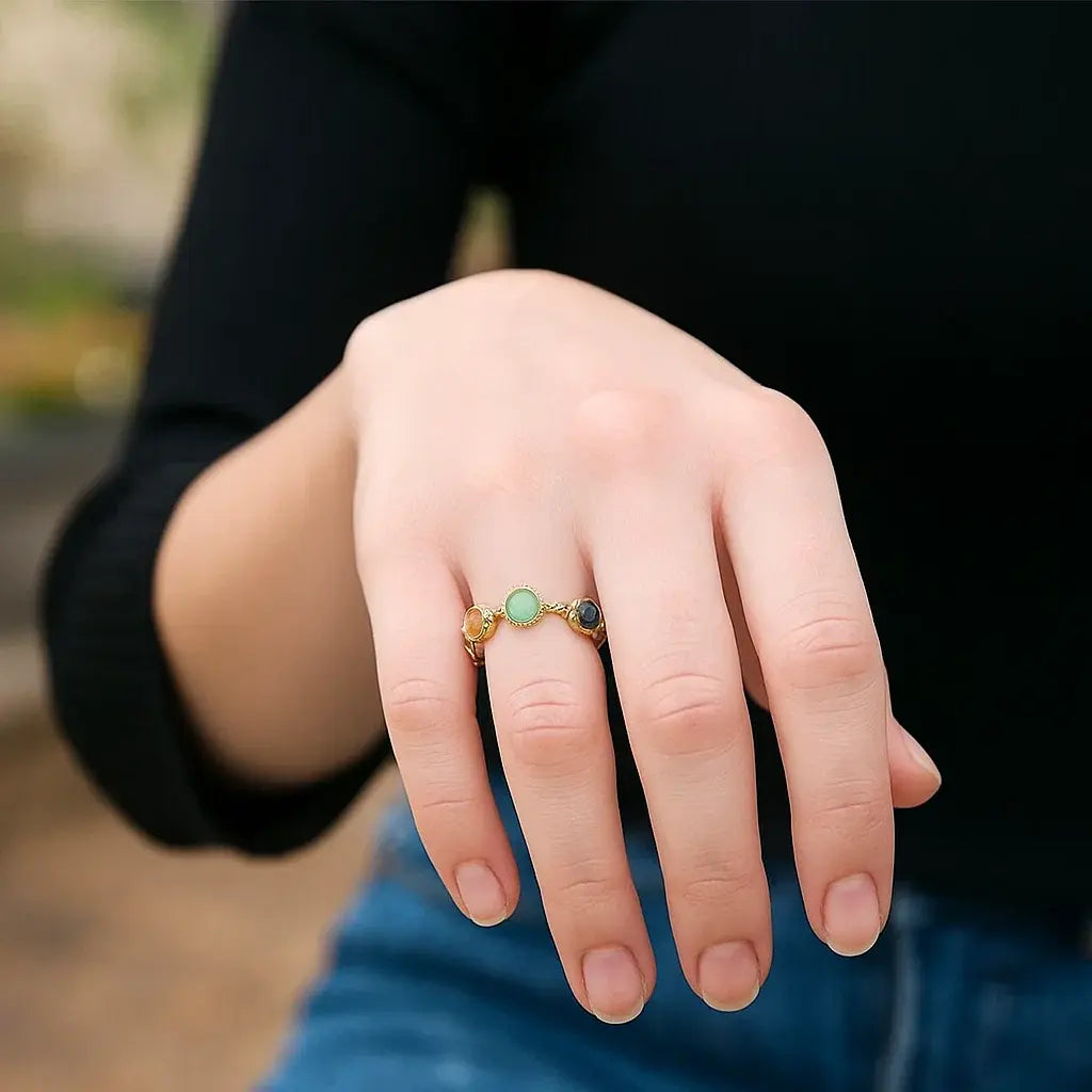 Bague 7 pierres des chakras ajustable